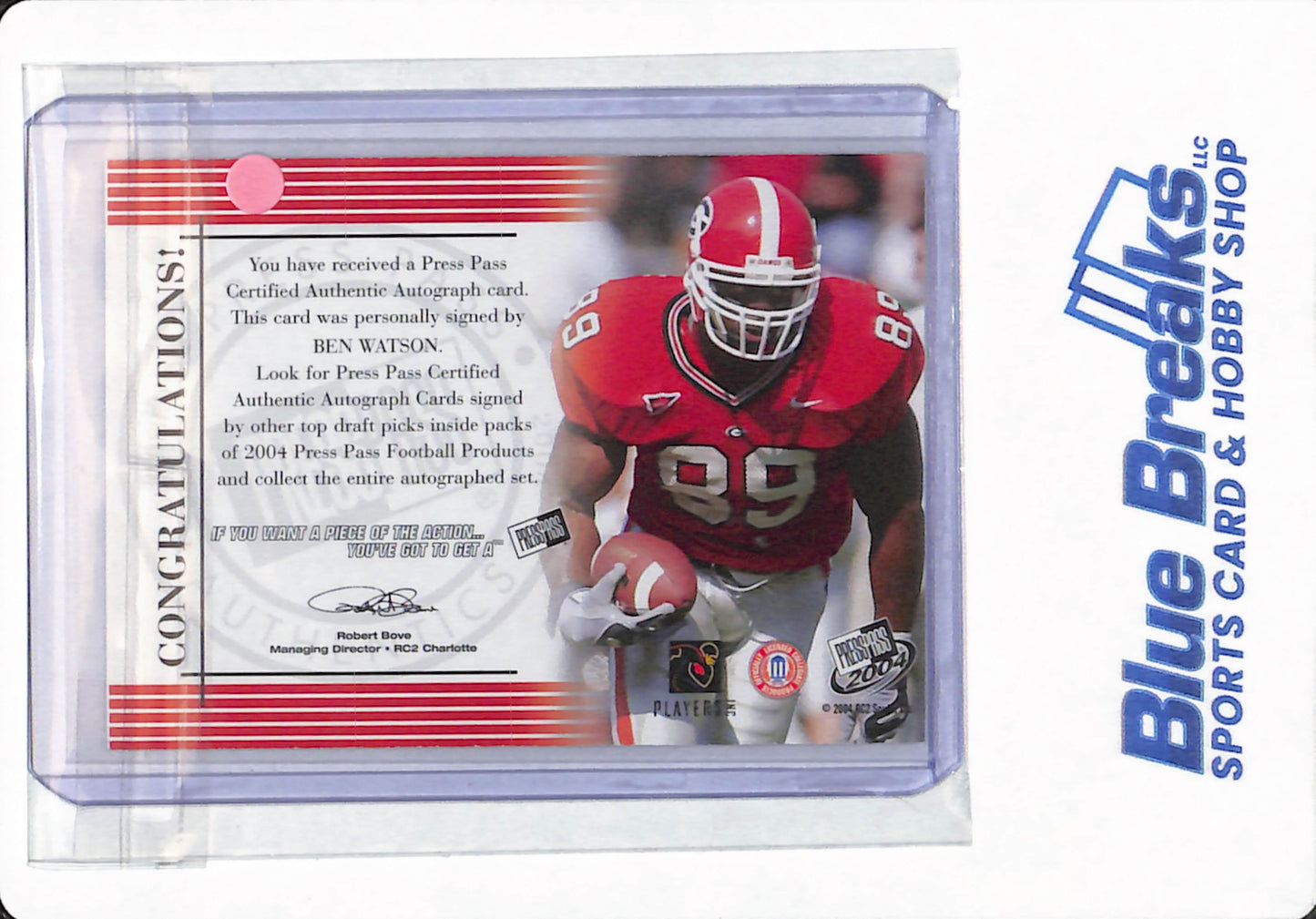 2004 Press Pass - Ben Watson - Georgia Bulldogs - Football - Autographed