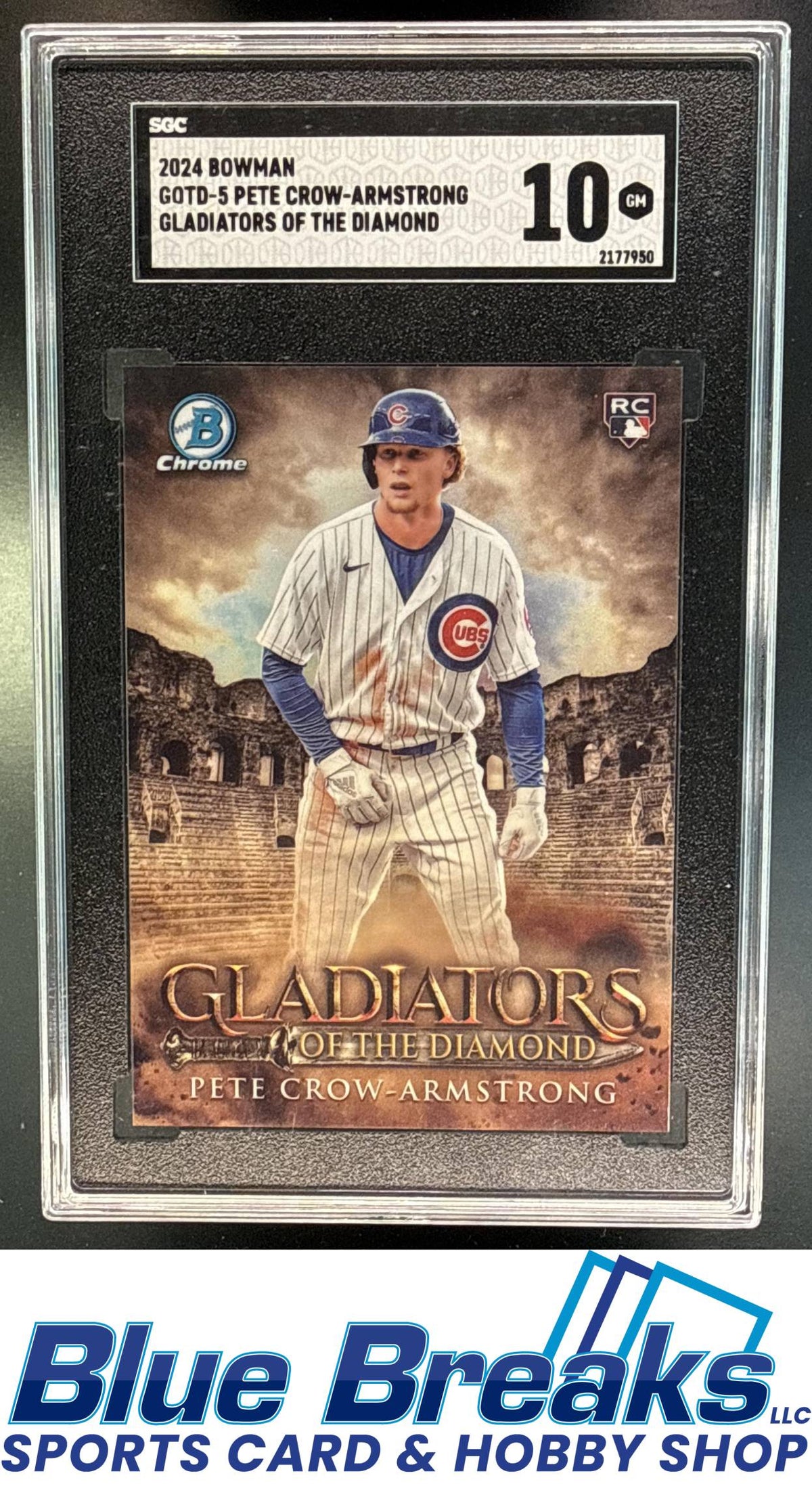 2024 Bowman Pete Crow-Armstrong #GOTD-5 Gladiators of the Diamond Chrome RC SGC 10 Chicago Cubs