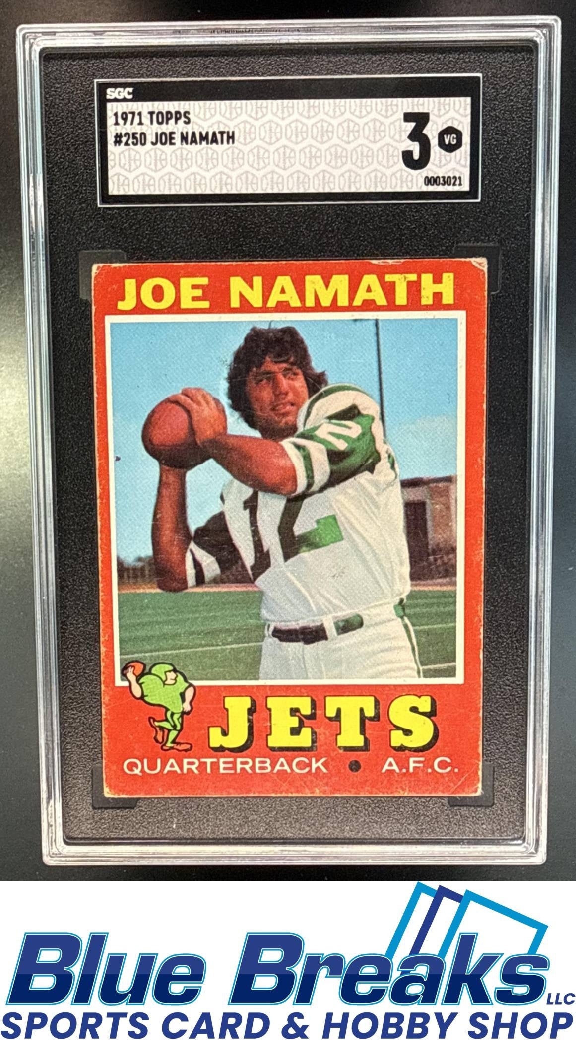 1971 Topps Joe Namath #250 SGC 3 New York Jets