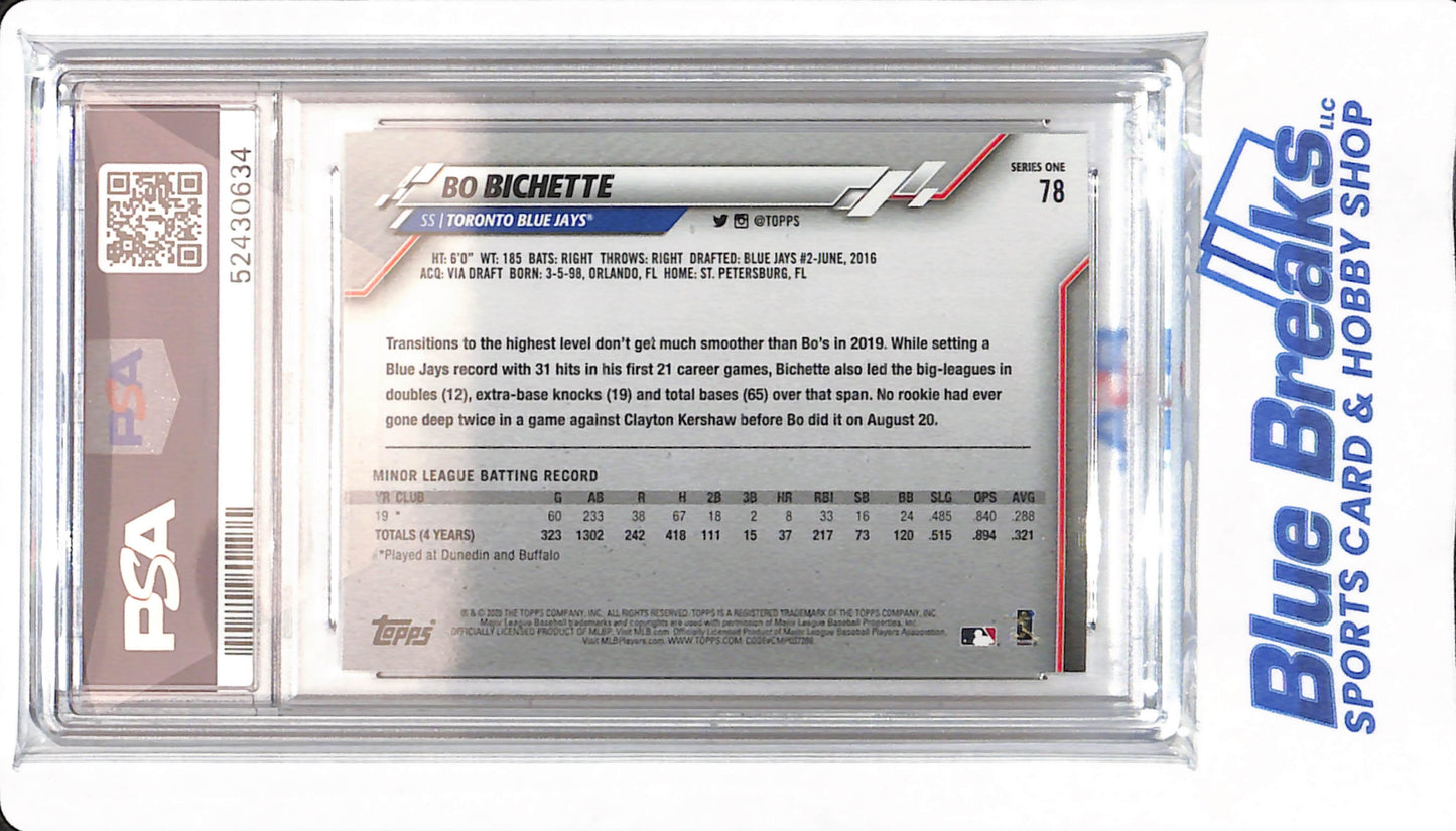 2020 Topps - Bo Bichette - # 78 - Toronto Blue Jays - Baseball - PSA 10