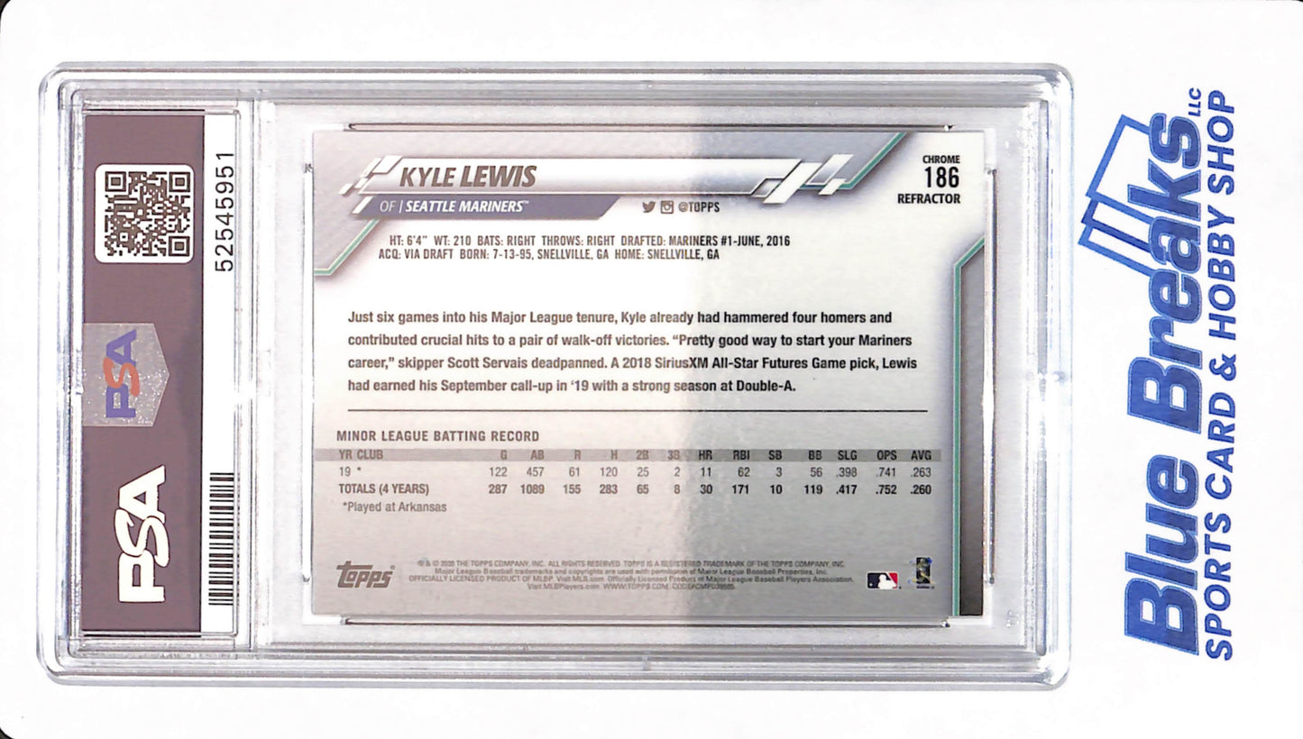 2020 Topps Chrome - Kyle Lewis - # 186 - PSA 10 - Baseball - Seattle Mariners - Pink Refractor