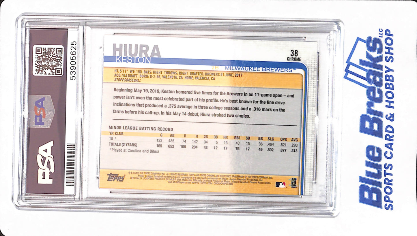 2019 Topps Chrome - Keston Hiura - # 38 - PSA 10 - Baseball - Milwaukee Brewers - Update - Rookie