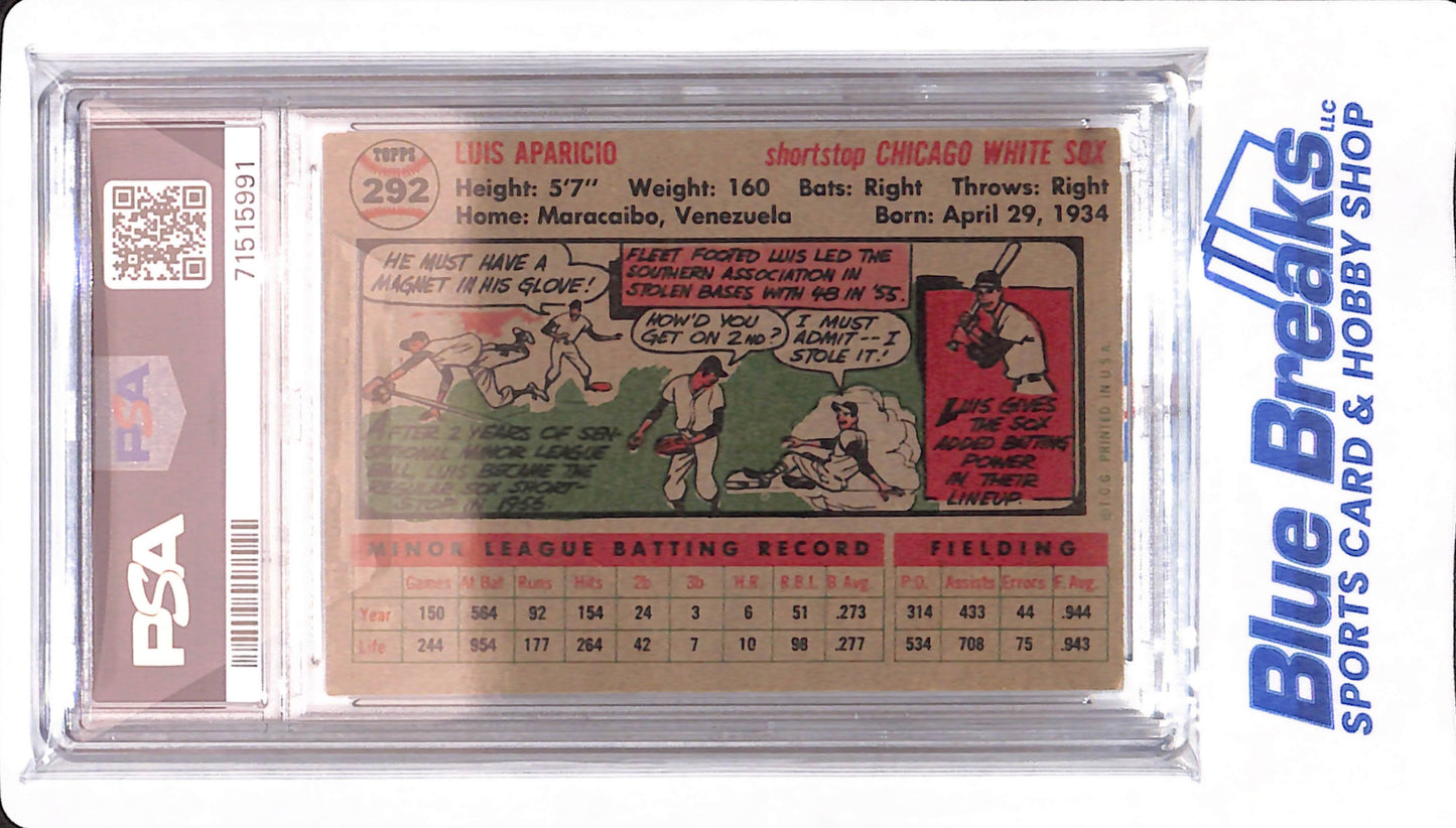 1956 Topps - Luis Aparicio - # 292 - Chicago White Sox - PSA 2 - Baseball