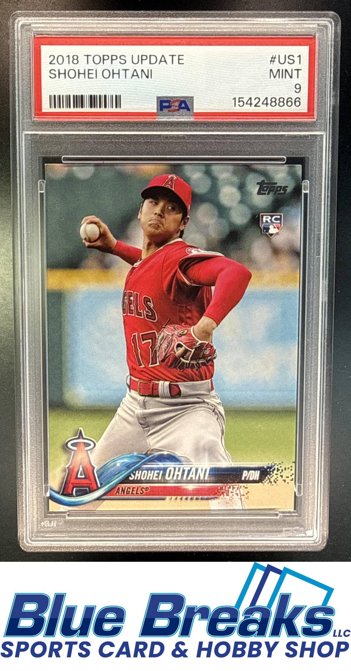 2018 Topps Update Shohei Ohtani Rookie #US1 RC PSA 9 Los Angeles Angels