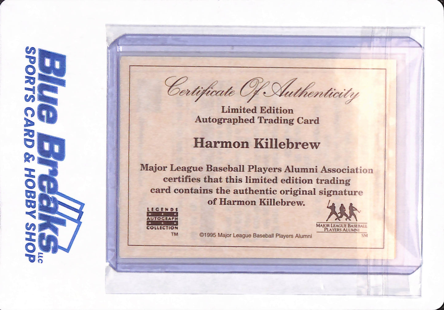 1995 Legends Autographs - Harmon Killebrew - Autographed