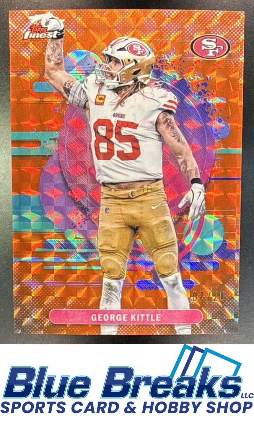 2025 Topps Finest George Kittle #184 Uncommon Orange Refractor 07/20 San Francisco 49ers