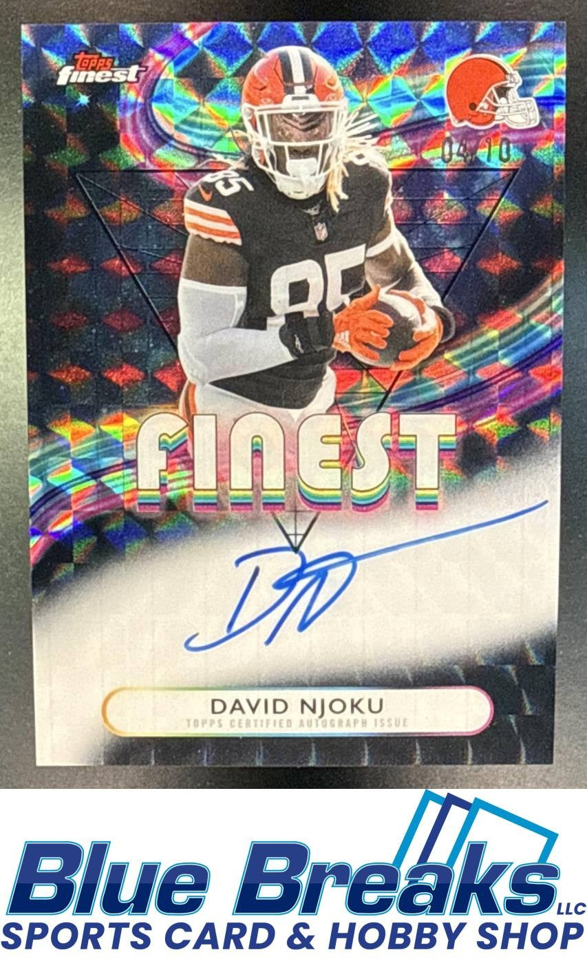 2025 Topps Finest David Njoku #FA-DN Auto Black Refractor 04/10 Cleveland Browns