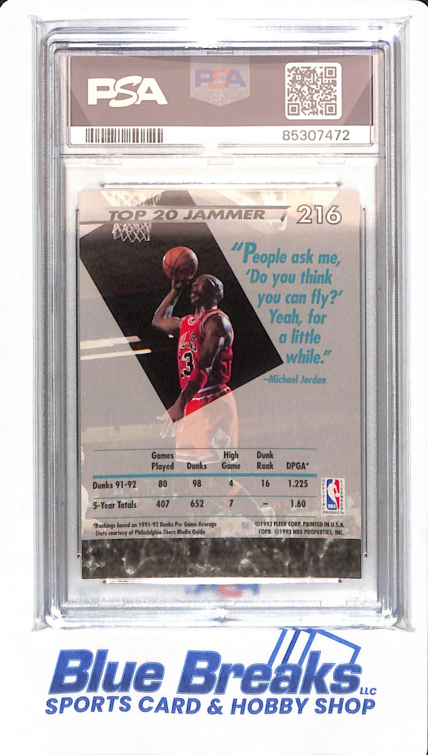 1992 Ultra - Michael Jordan - # 216 - Basketball - Chicago Bulls - PSA 8