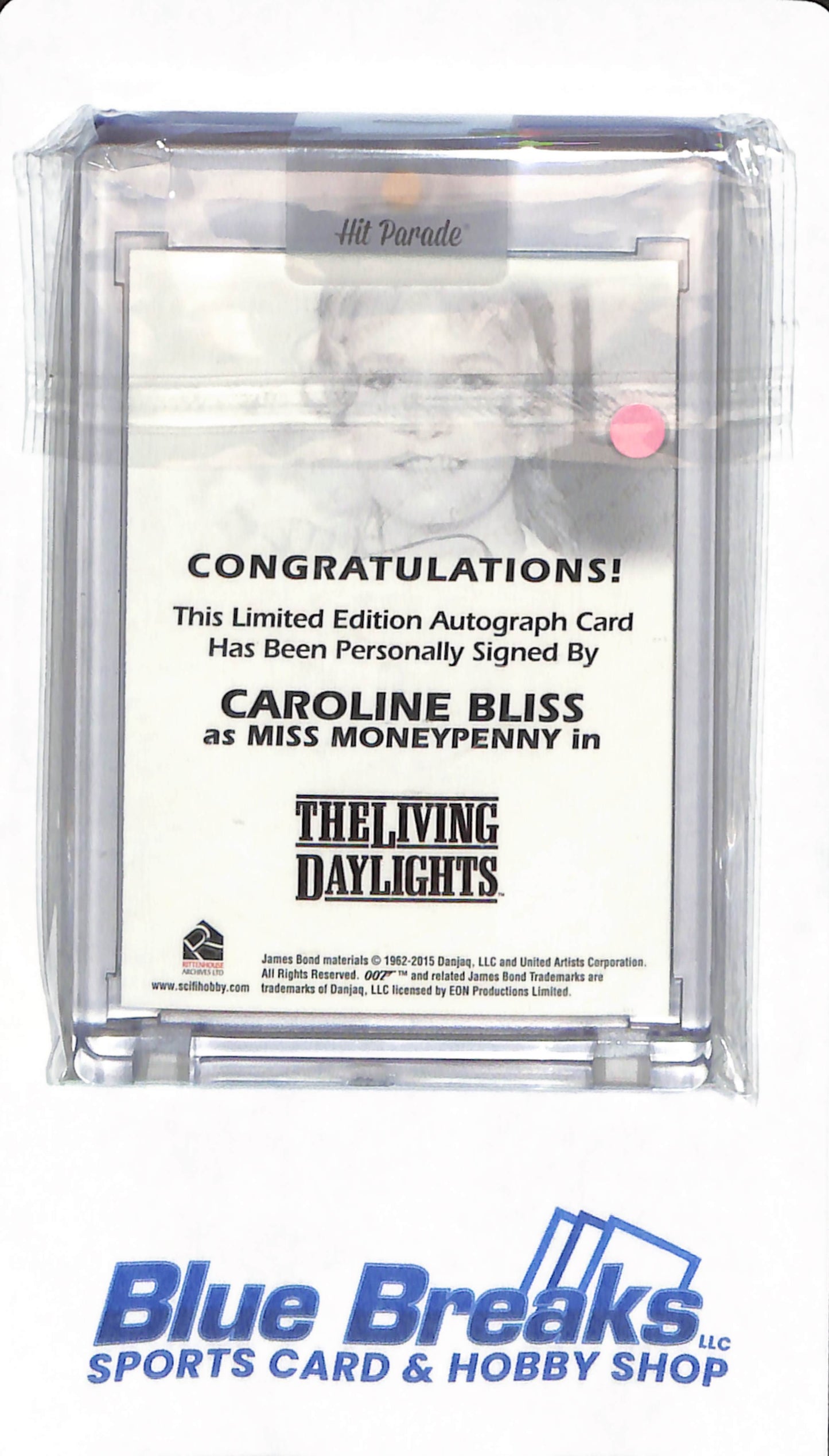 2015 James Bond Materials - Caroline Bliss - Miss Moneypenny - The Living Daylights - Entertainment - Autographed