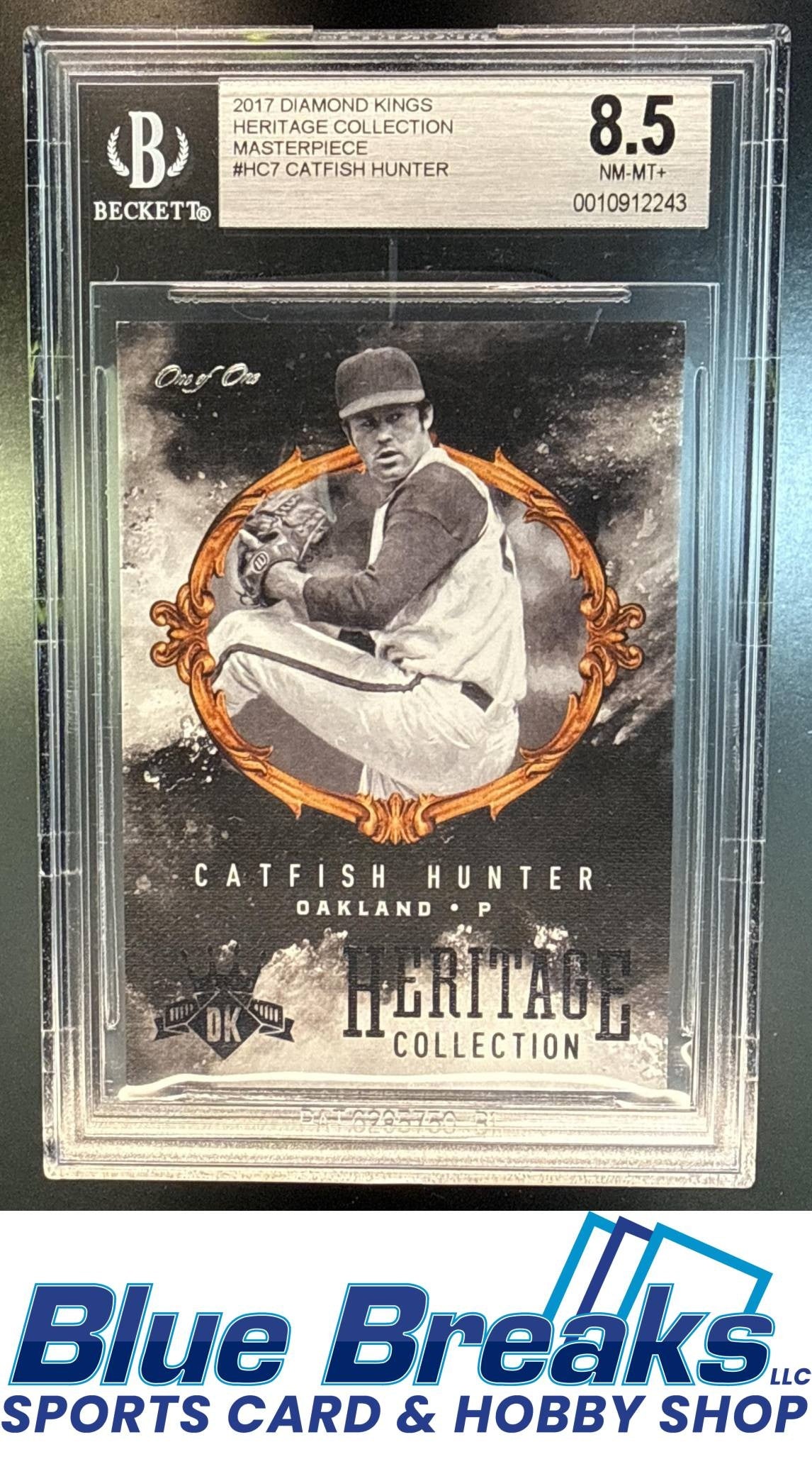 2017 Panini Diamond Kings Catfish Hunter #HC-7 Heritage Collection Masterpiece 1/1 BGS 8.5 Oakland Athletics