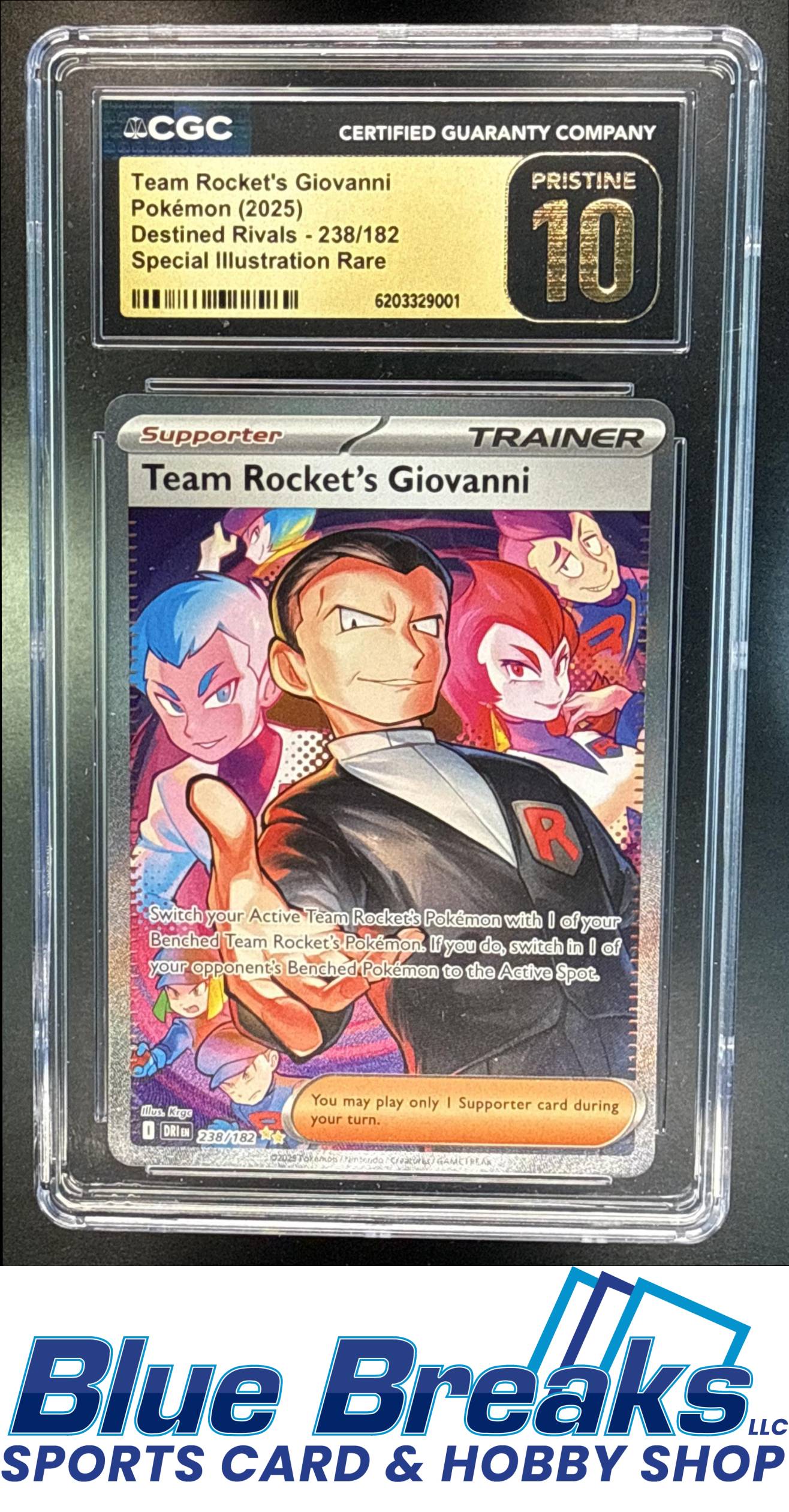 2025 Pokemon Destined Rivals Team Rocket's Giovanni #238/182 CGC 10