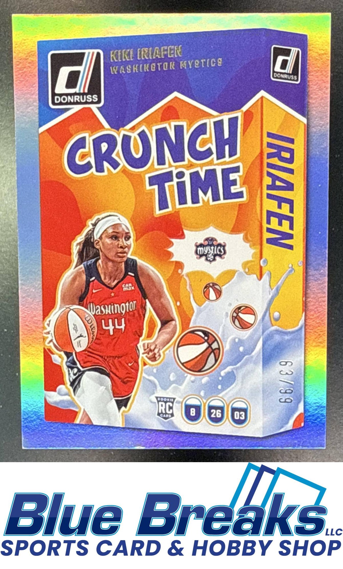 2025 Panini Donruss WNBA Kiki Iriafen #20 Crunch Time Holo 63/99 RC Washington Mystics