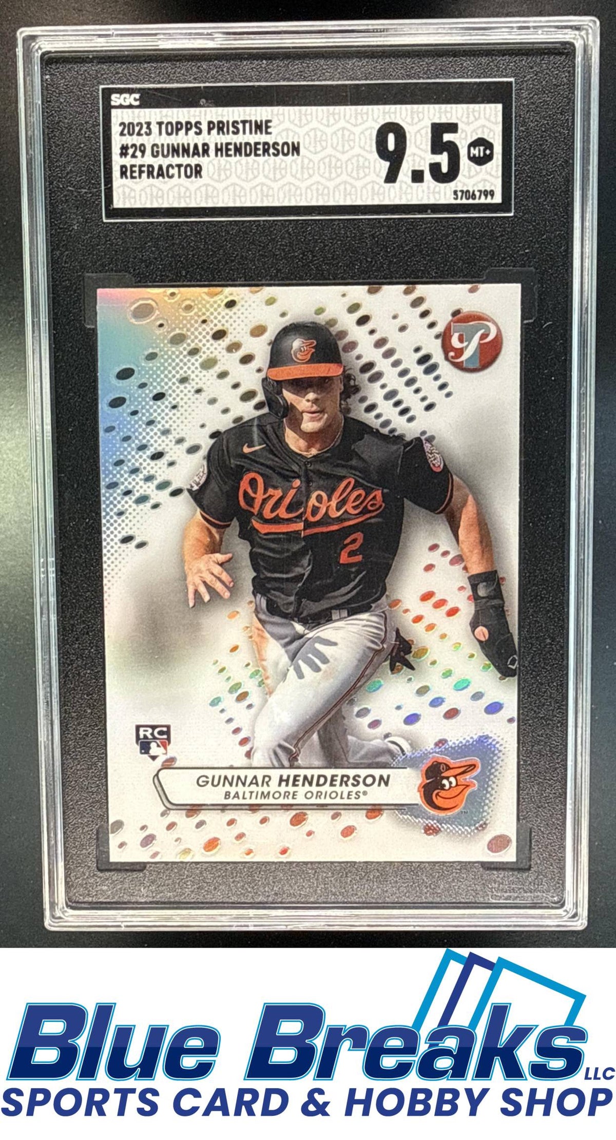 2023 Topps Pristine Gunnar Henderson #29 Refractor RC SGC 9.5 Baltimore Orioles