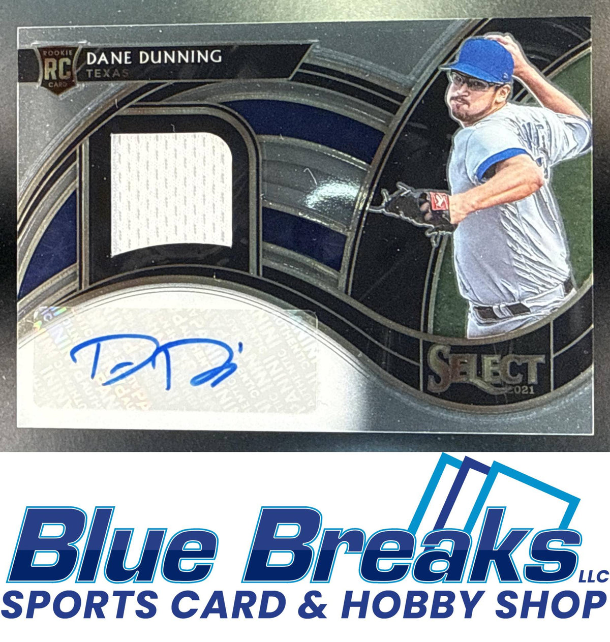 2021 Panini Select Dane Dunning #RJA-DD Rookie Jersey Auto 233/299 Relic RC Texas Rangers