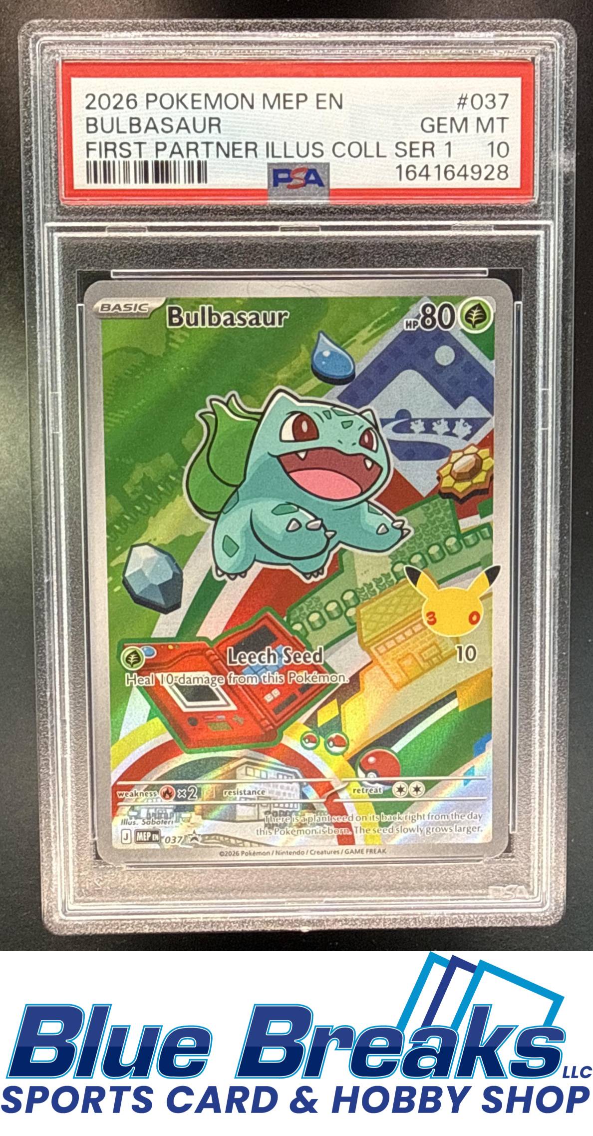 2026 Pokemon MEP Black Star Promos Bulbasaur #037c First Partner Illustration Collection Series 1 PSA 10