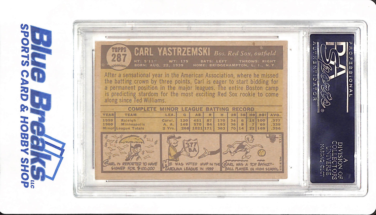 1961 Topps - Carl Yastrzemski - Baseball - Star Rookie - Boston Red Sox - # 287 - PSA 5.5