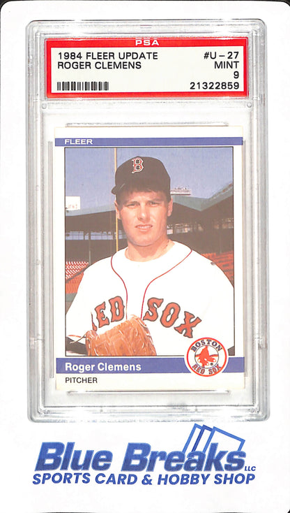 1984 Fleer Update - Roger Clemens - Baseball - Boston Red Sox - # U-27 - PSA 9