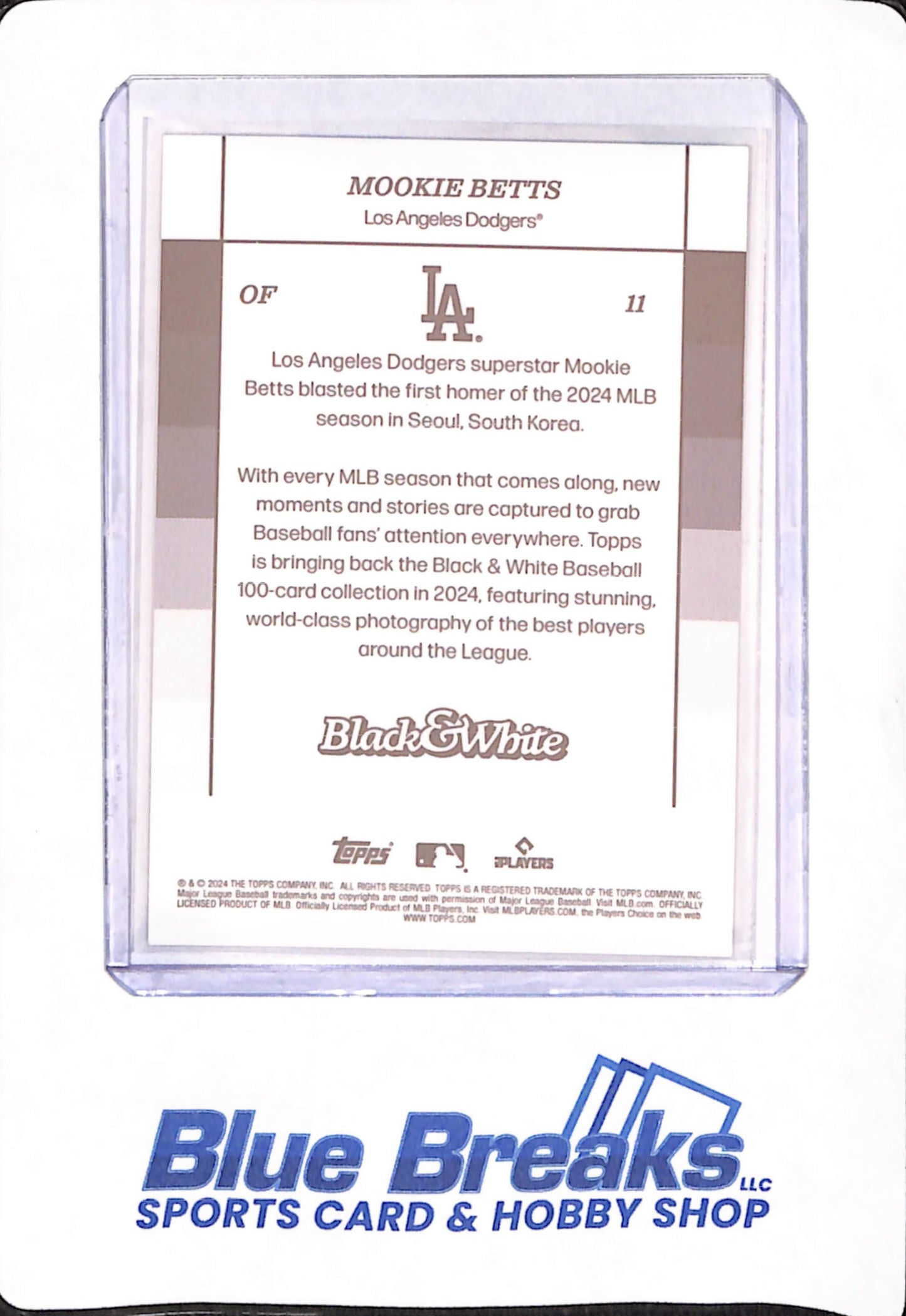 2024 Topps Black & White Baseball - Mookie Betts Green 12/99 - Los Angeles Dodgers #11