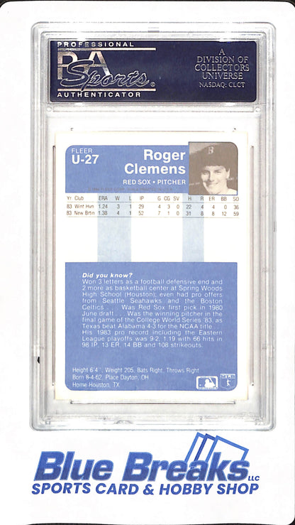 1984 Fleer Update - Roger Clemens - Baseball - Boston Red Sox - # U-27 - PSA 9