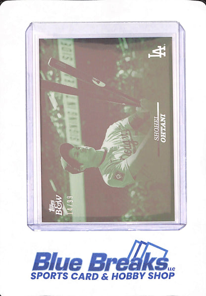 2024 Topps Black & White Baseball - Shohei Ohtani Green 14/99 - Los Angeles Dodgers #1