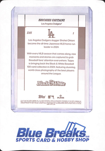 2024 Topps Black & White Baseball - Shohei Ohtani Green 14/99 - Los Angeles Dodgers #1