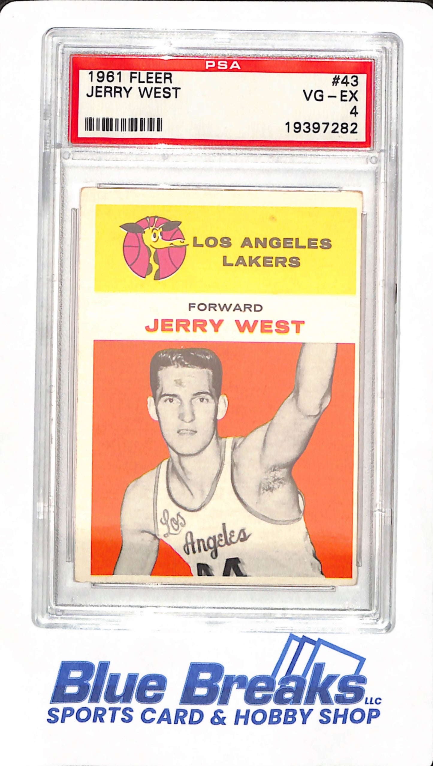 1961 Fleer - Jerry West - Basketball - Los Angeles Lakers - # 43 - PSA 4