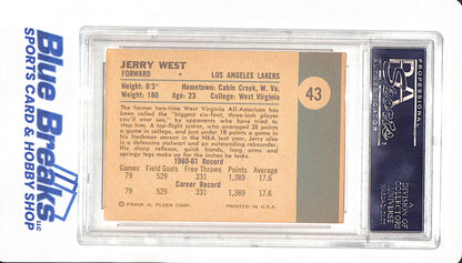 1961 Fleer - Jerry West - Basketball - Los Angeles Lakers - # 43 - PSA 4