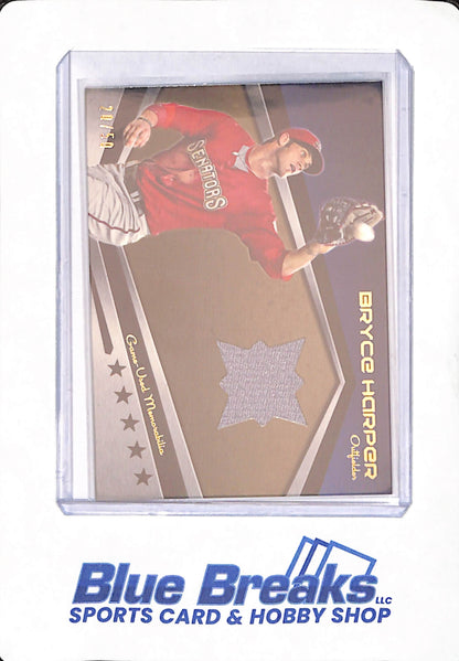 2012 Topps Pro Debut - Bryce Harper - Outfielder - Baseball - Washington Nationals - Gold - # MLM-BH - Relic - 20/50