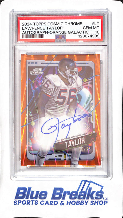 2024 Topps Cosmic Chrome - Lawrence Taylor - auto - Orange Galactic - 08/25 - #CCA-LT - PSA 10 - football - Giants