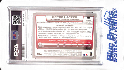 2012 Bowman Chrome - Green Refractor - Bryce Harper - RC - #214 - PSA 9 - baseball - Nationals