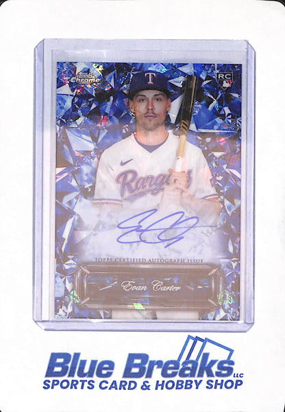 2024 Topps Chrome Sapphire - Evan Carter - Baseball - Texas Rangers - # SSA-EC - Autographed