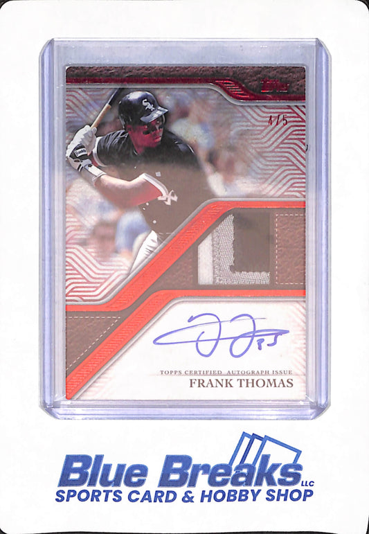 2024 Topps Reverence - Frank Thomas - Baseball - Chicago White Sox - Relic - Red - 4/5 - Autographed - # TRAP-FTH
