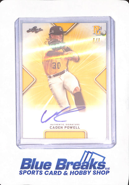 2021 Leaf - Caden Powell - Baseball - Houston Astros - Yellow - Autographed - 1/1