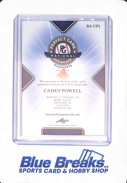 2021 Leaf - Caden Powell - Baseball - Houston Astros - Yellow - Autographed - 1/1