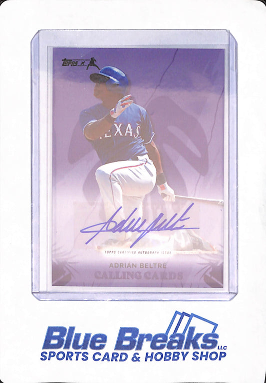 2022 Topps X - Calling Cards - Adrian Beltre - Baseball - Texas Rangers - Autographed - # 16/25