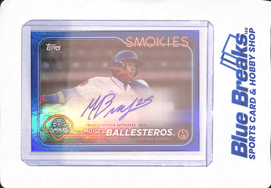 2024 Topps Pro Debut - Moises Ballesteros - Baseball - Tennessee Smokies - Chicago Cubs -  Blue - Autographed - 57/150