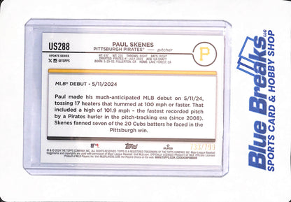2024 Topps Update Series - Paul Skenes - Baseball - Pittsburgh Pirates - Purple - Rookie - 733/799
