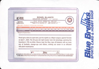 2024 Topps Chrome - Ronel Blanco - Baseball - Houston Astros - Rookie - Purple - Autographed - 177/250