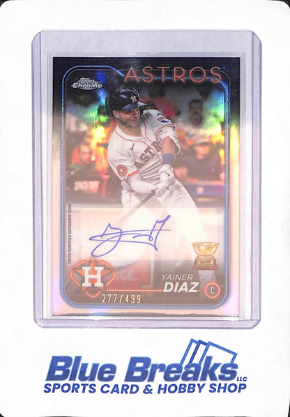 2024 Topps - Yainer Diaz - Baseball - Houston Astros - Autographed - Refractor - 277/499