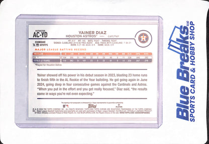 2024 Topps - Yainer Diaz - Baseball - Houston Astros - Autographed - Refractor - 277/499
