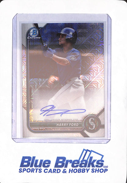 2022 Bowman Chrome - Harry Ford - Baseball - Seattle Mariners - Mega Box - Autographed