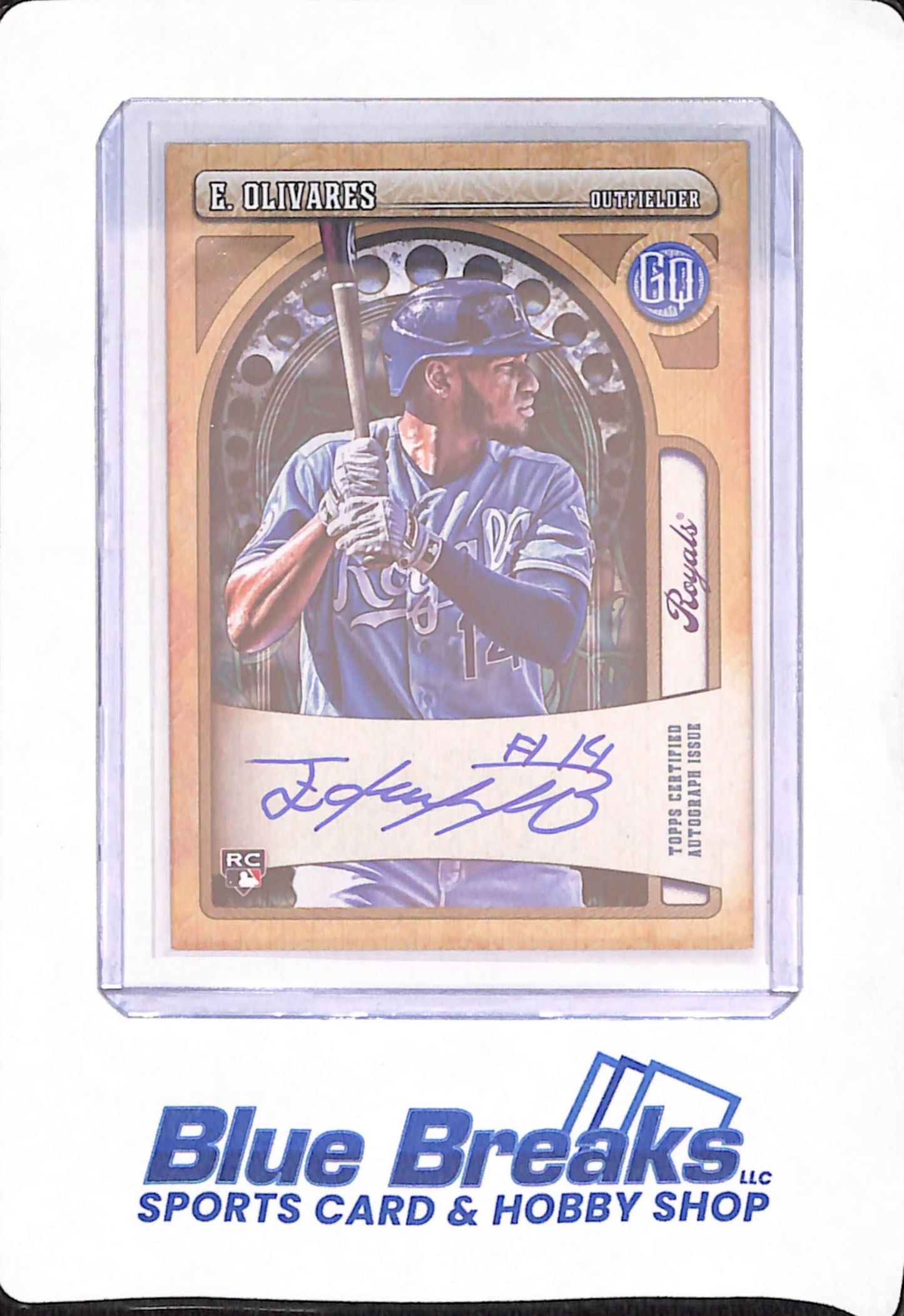 2021 Topps Gypsy Queen - Edward Olivares - Baseball - Kansas City Royal - Autographed Team Name Script - Rookie