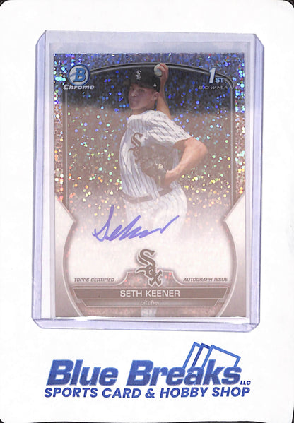 2023 Bowman Chrome 1st - Seth Keener - Baseball - Chicago White Sox - # CDA-SK - 1/71 - Speckle Refractor - Autographed