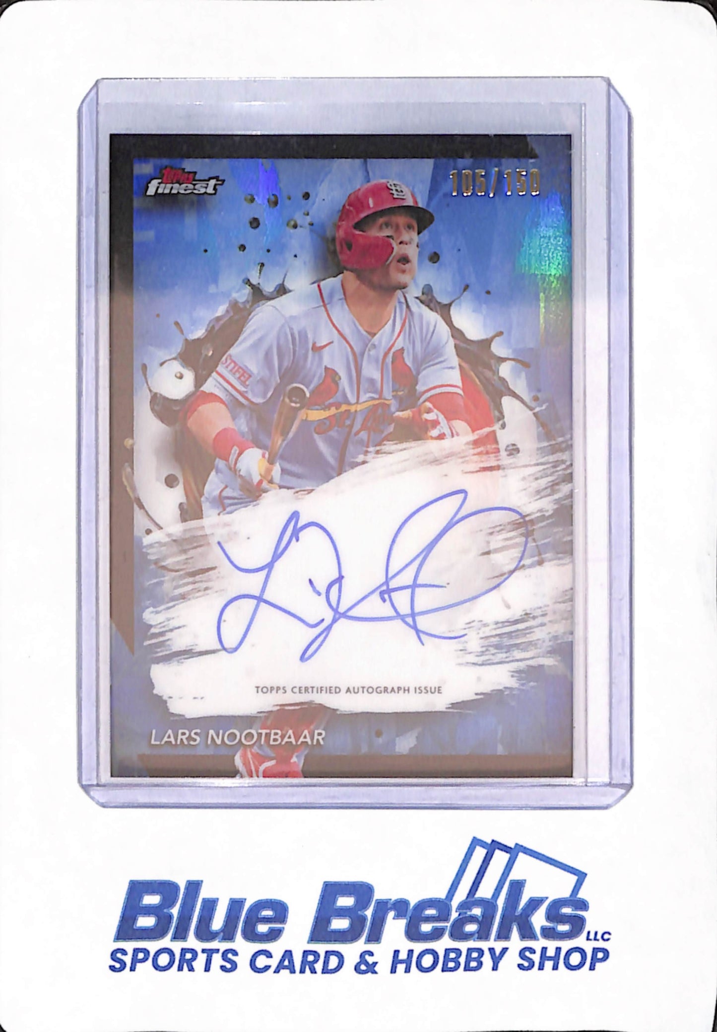 2024 Topps Finest - Lars Nootbaar - Baseball - St Louis Cardinals - 105/150 - # FA-LN - Autographed - Blue