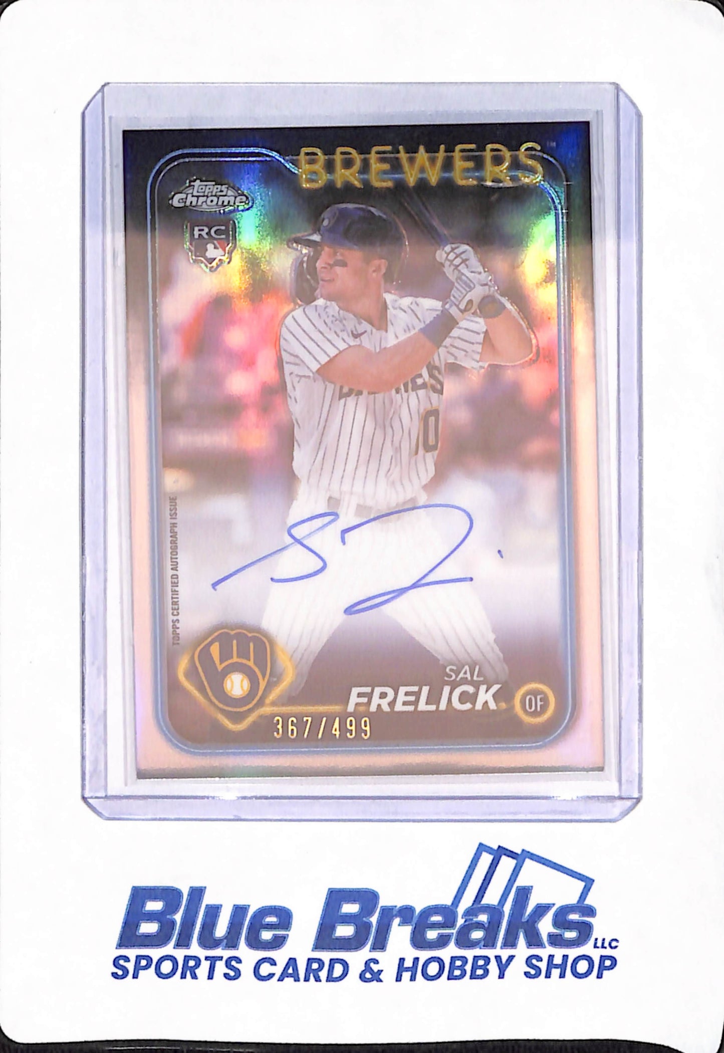 2024 Topps Chrome - Sal Frelick - Baseball - Milwaukee Brewers - 367/499 - Refractor - Rookie - Autographed