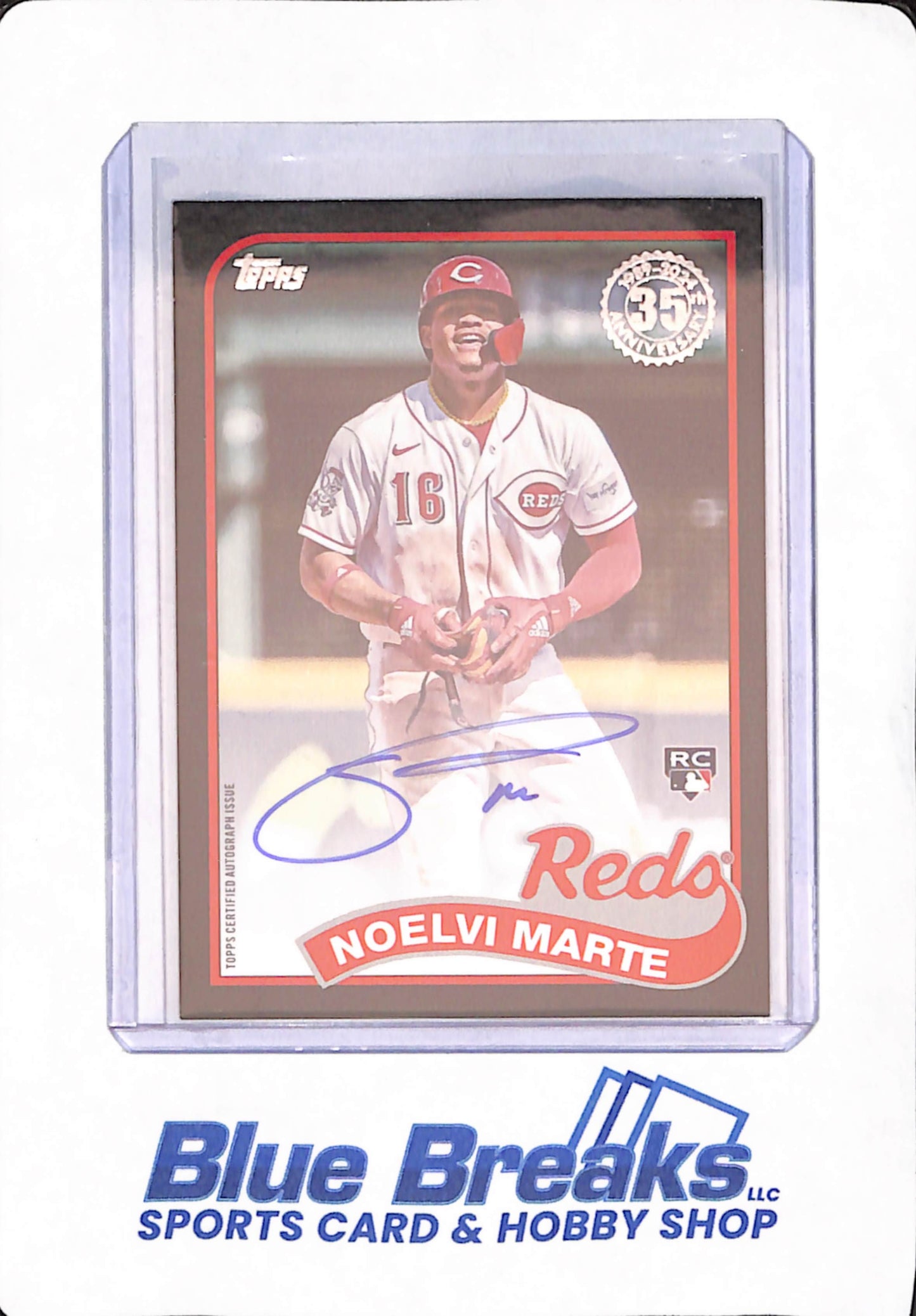 2024 Topps - Noelvi Marte - Baseball - Cincinnati Reds - # 89BA-NMA - 142/199 - 35th Anniversary - Rookie - Autographed