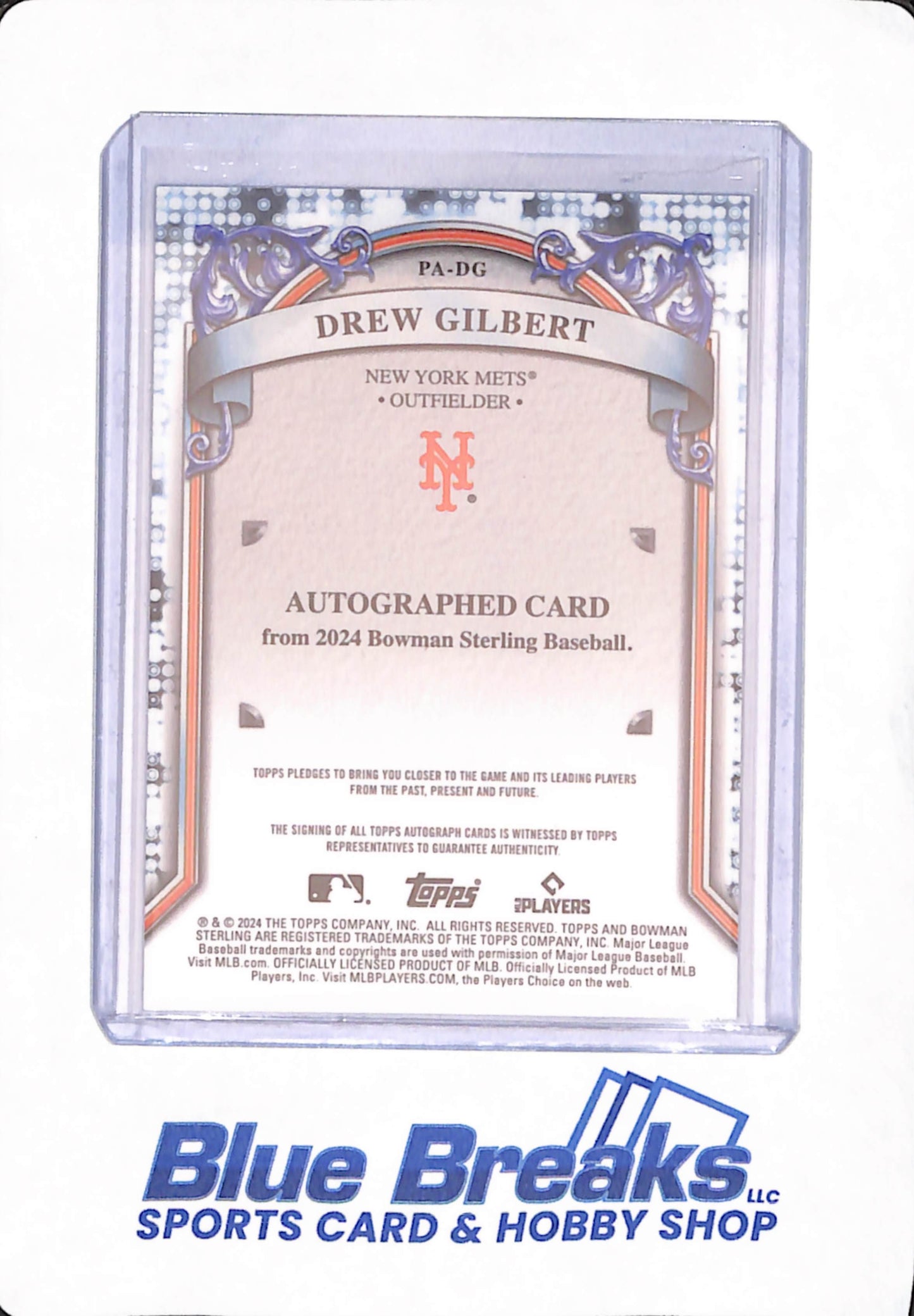 2024 Bowman Sterling - Drew Gilbert - Baseball - New York Mets - # PA-DG - Autographed