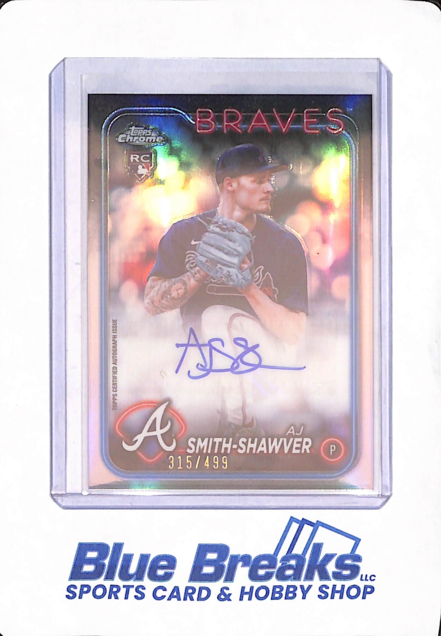 2024 Topps Chrome - AJ Smith-Shawver - Baseball - Atlanta Braves - # AC-AS - 315/499 - Autographed