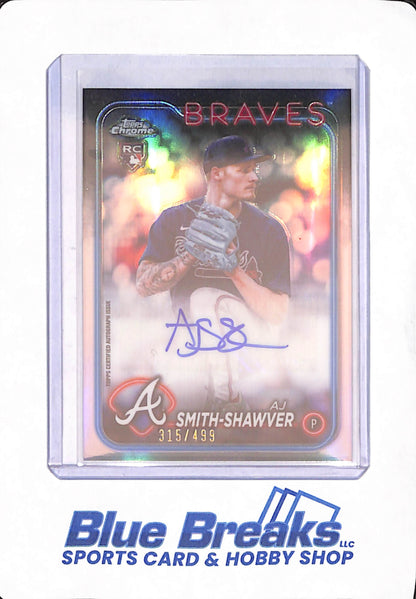 2024 Topps Chrome - AJ Smith-Shawver - Baseball - Atlanta Braves - # AC-AS - 315/499 - Autographed