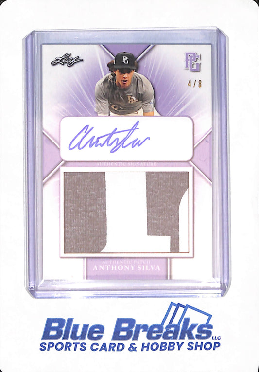 2021 Leaf Perfect Game - Anthony Silva - TCU Frogs - Baseball - # PA-AS3 - 4/8 - Relic - Autographed